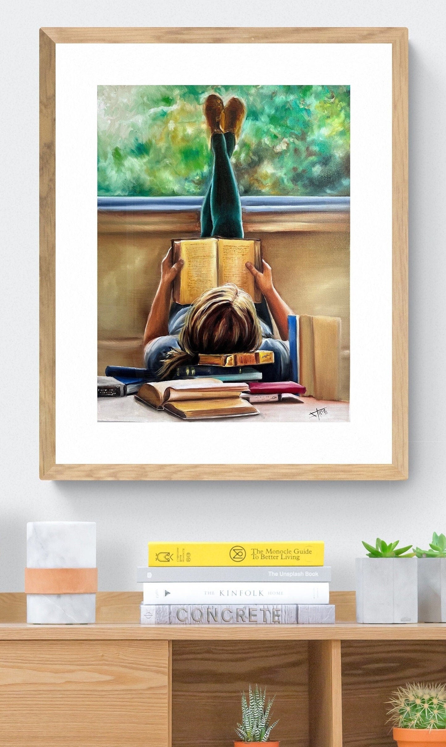 Bookish art print , book lover wall art
