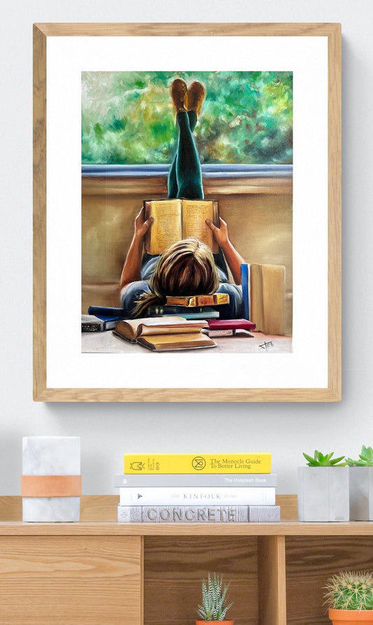 Bookish art print , book lover wall art