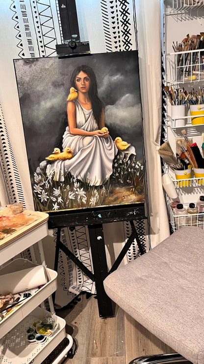 Digital Prints of Pen and Colin wedding - Canvas art print from original oil painting - Regency Art inspired wall art by SamArtisan