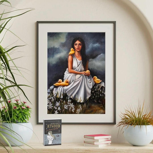 Penelope  Original Oil Painting | 28x24 Gallery Wrapped Canvas | Whimsical Figurative Art